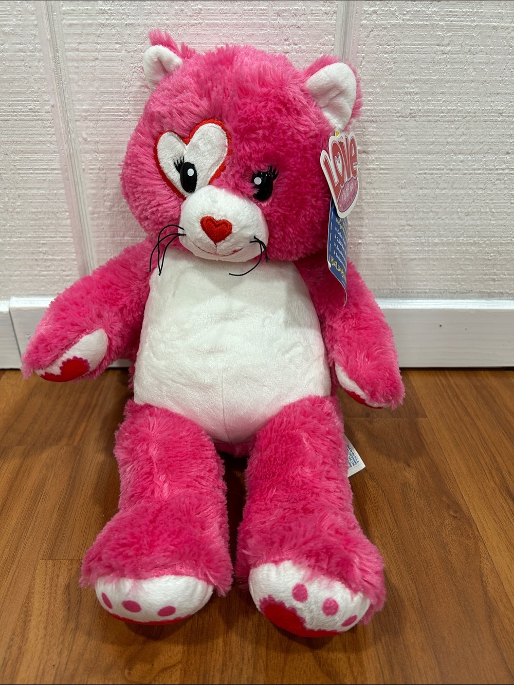 Build-A-Bear 2012 Retired Kisses Fur You Kitty Valentine Plush Cat 17"